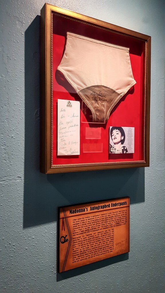 ripleys madonna signed underwear